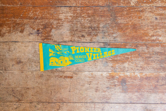 Pioneer Village Denver Felt Pennant Vintage Colorado Wall Decor - Eagle's Eye Finds