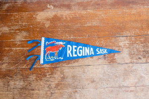 Regina Saskachewan Blue Felt Pennant Vintage Canada Wall Decor - Eagle's Eye Finds