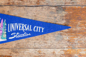 Universal Studios Blue Felt Pennant Vintage Universal City Decor - Eagle's Eye Finds