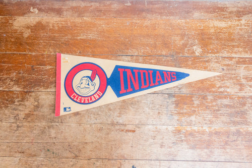 Cleveland Indians Felt Pennant Vintage MLB Baseball Sports Decor - Eagle's Eye Finds