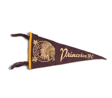 Load image into Gallery viewer, Princeton British Columbia Canada Maroon Felt Pennant Vintage Travel Wall Decor - Eagle&#39;s Eye Finds
