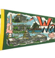 Load image into Gallery viewer, Washington DC Green Felt Pennant Vintage Wall Decor - Eagle&#39;s Eye Finds
