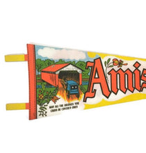 Load image into Gallery viewer, Amish Country PA Yellow Felt Pennant Vintage Pennsylvania Dutch Wall Decor - Eagle&#39;s Eye Finds
