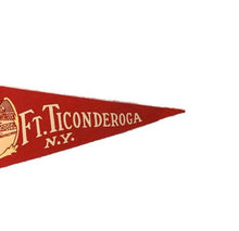 Load image into Gallery viewer, Fort Ticonderoga New York Red Felt Pennant Vintage Wall Decor - Eagle&#39;s Eye Finds

