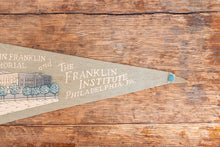 Load image into Gallery viewer, Ben Franklin Memorial and Institute Felt Pennant Vintage Wall Hanging Decor - Eagle&#39;s Eye Finds

