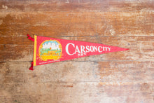 Load image into Gallery viewer, Carson City Nevada Red Felt Pennant Vintage Travel Wall Decor - Eagle&#39;s Eye Finds
