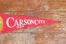Load image into Gallery viewer, Carson City Nevada Red Felt Pennant Vintage Travel Wall Decor - Eagle&#39;s Eye Finds
