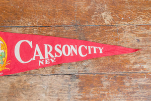 Carson City Nevada Red Felt Pennant Vintage Travel Wall Decor - Eagle's Eye Finds