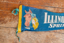 Load image into Gallery viewer, Illinois State Fair Pennant Vintage Blue Wall Hanging Decor - Eagle&#39;s Eye Finds

