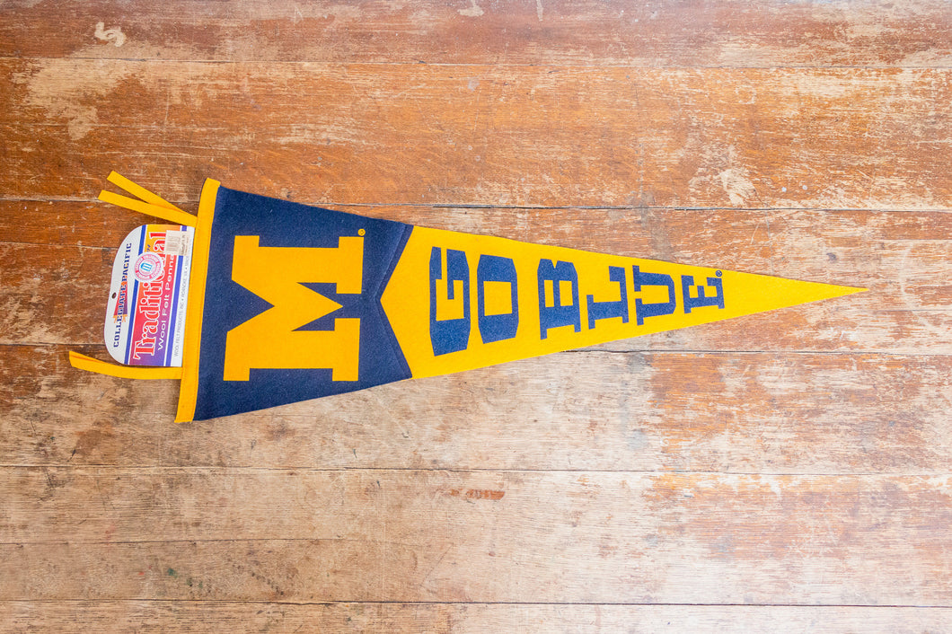 University of Michigan Felt Pennant Vintage New Old Stock Decor - Eagle's Eye Finds
