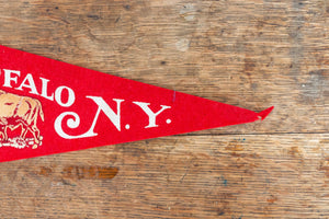 Buffalo New York Felt Pennant Vintage Red Wall Decor - Eagle's Eye Finds