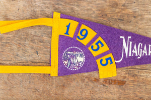 1955 Niagara Falls Purple Felt Pennant Vintage Travel Wall Decor - Eagle's Eye Finds