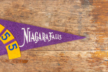 Load image into Gallery viewer, 1955 Niagara Falls Purple Felt Pennant Vintage Travel Wall Decor - Eagle&#39;s Eye Finds
