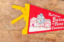 Load image into Gallery viewer, National Baseball Hall of Fame New York Red Felt Pennant Vintage Wall Decor - Eagle&#39;s Eye Finds
