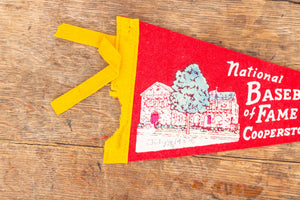 National Baseball Hall of Fame New York Red Felt Pennant Vintage Wall Decor - Eagle's Eye Finds