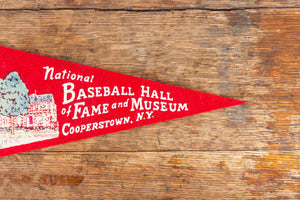 National Baseball Hall of Fame New York Red Felt Pennant Vintage Wall Decor - Eagle's Eye Finds