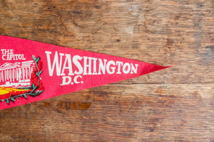 Washington DC Red Felt Pennant Vintage Wall Decor - Eagle's Eye Finds