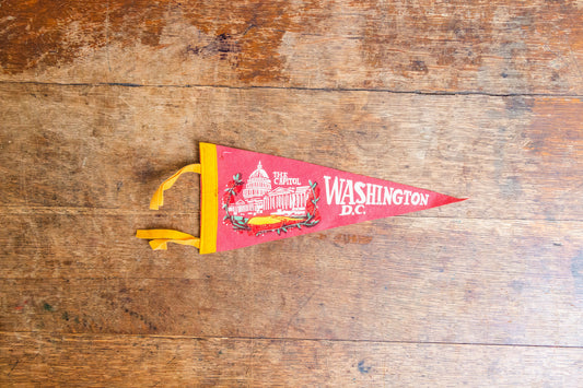 Washington DC Red Felt Pennant Vintage Wall Decor - Eagle's Eye Finds