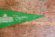 Load image into Gallery viewer, Columbus Ohio Green Felt Pennant Vintage Wall Decor - Eagle&#39;s Eye Finds
