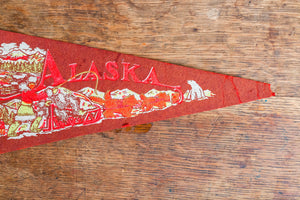 Alaska State Pennant Vintage Red Wall Decor - Eagle's Eye Finds