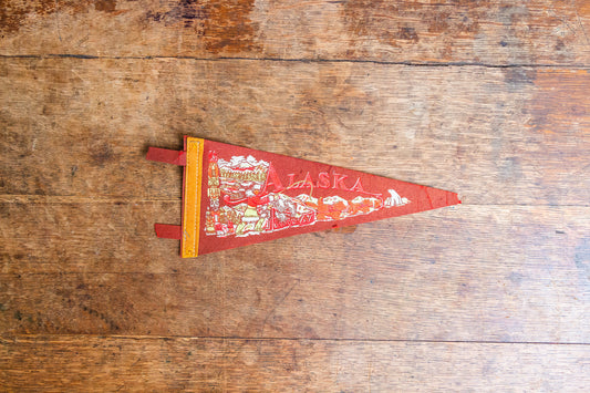Alaska State Pennant Vintage Red Wall Decor - Eagle's Eye Finds