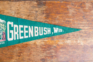 Greenbush Wisconsin Green Felt Pennant Vintage Wall Decor - Eagle's Eye Finds