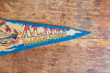 Load image into Gallery viewer, Alaska Marine Highway Pennant Vintage Blue Wall Decor - Eagle&#39;s Eye Finds
