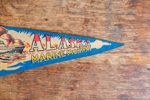 Alaska Marine Highway Pennant Vintage Blue Wall Decor - Eagle's Eye Finds