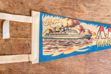 Load image into Gallery viewer, Alaska Marine Highway Pennant Vintage Blue Wall Decor - Eagle&#39;s Eye Finds

