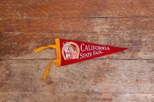 California State Fair Felt Pennant Vintage Red Horse Wall Hanging Decor - Eagle's Eye Finds