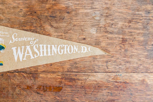Washington DC Beige Felt Pennant Vintage Wall Decor - Eagle's Eye Finds
