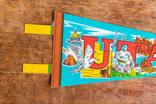 Load image into Gallery viewer, Utah State Blue Retro Felt Pennant Vintage UT Wall Decor - Eagle&#39;s Eye Finds
