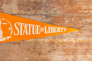 Statue of Liberty Orange Felt Pennant Vintage New York Wall Hanging Decor - Eagle's Eye Finds