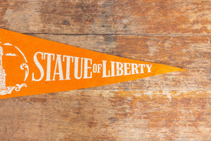 Statue of Liberty Orange Felt Pennant Vintage New York Wall Hanging Decor - Eagle's Eye Finds