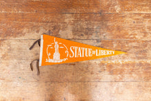 Load image into Gallery viewer, Statue of Liberty Orange Felt Pennant Vintage New York Wall Hanging Decor - Eagle&#39;s Eye Finds
