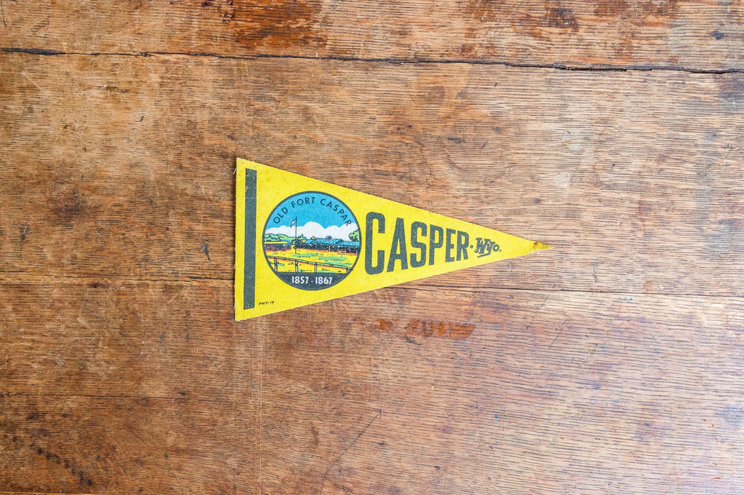 Casper Wyoming Pennant Vintage Mini Yellow Wall Decor - Eagle's Eye Finds