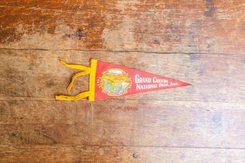 Grand Canyon National Park AZ Red Felt Pennant Vintage Wall Decor - Eagle's Eye Finds