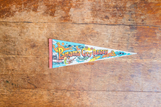 Panama City Beach Retro Felt Pennant Vintage Florida Wall Decor - Eagle's Eye Finds