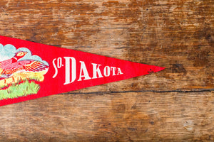South Dakota Red Felt Pennant Vintage Wall Hanging Decor - Eagle's Eye Finds