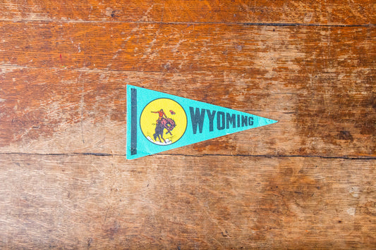 Wyoming State Pennant Vintage Mini Teal Wall Decor - Eagle's Eye Finds