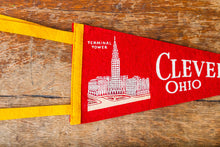 Load image into Gallery viewer, Cleveland Ohio Red Felt Pennant Vintage OH Wall Decor - Eagle&#39;s Eye Finds
