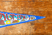 Load image into Gallery viewer, Wyoming State Retro Felt Pennant Vintage Blue WY Wall Decor - Eagle&#39;s Eye Finds
