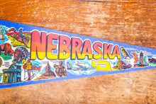 Load image into Gallery viewer, Nebraska State Retro Felt Pennant Vintage Blue NE Wall Decor - Eagle&#39;s Eye Finds
