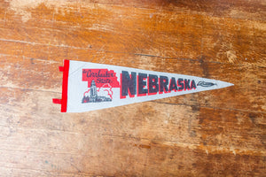 Nebraska State Gray Felt Pennant Vintage NE Wall Decor - Eagle's Eye Finds