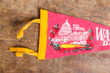 Load image into Gallery viewer, Washington DC Red Felt Pennant Vintage Wall Decor - Eagle&#39;s Eye Finds
