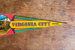 Virginia City Montana Felt Pennant Vintage Retro Wall Decor - Eagle's Eye Finds