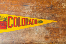 Load image into Gallery viewer, Colorado State Yellow Felt Pennant Vintage CO Wall Decor - Eagle&#39;s Eye Finds
