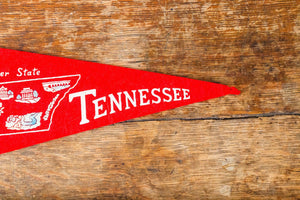 Tennessee Red Felt Pennant Vintage TN Wall Hanging Decor - Eagle's Eye Finds