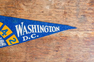 Washington DC 1942 Blue Felt Pennant Vintage Wall Decor - Eagle's Eye Finds