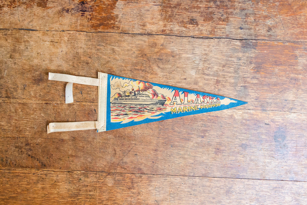 Alaska Marine Highway Pennant Vintage Blue Wall Decor - Eagle's Eye Finds
